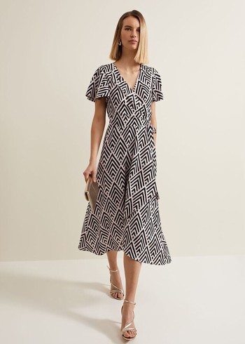 Phase Eight Julissa Print Wrap Dress Multicolor Australia | GH7263951